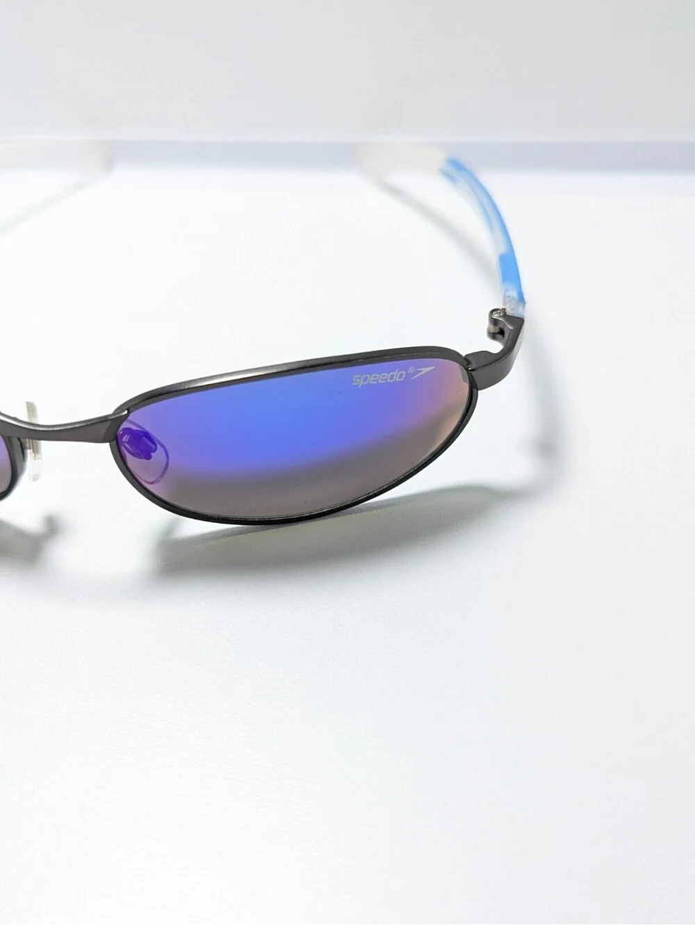 Speedo Retro Blue Mirrored UV Classic Blue Oval Men's Fashion Sunglasses
